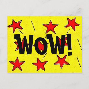 Retro Comix Stars "WOW!" Postcard