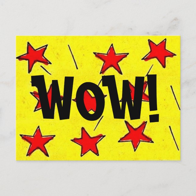 Retro Comix Stars "WOW!" Postcard (Front)