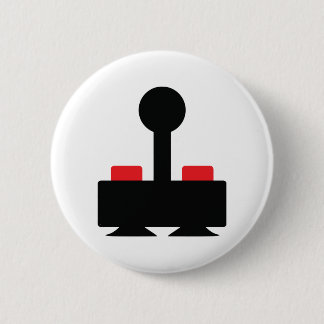 retro computer oldschool joystick geek 6 cm round badge