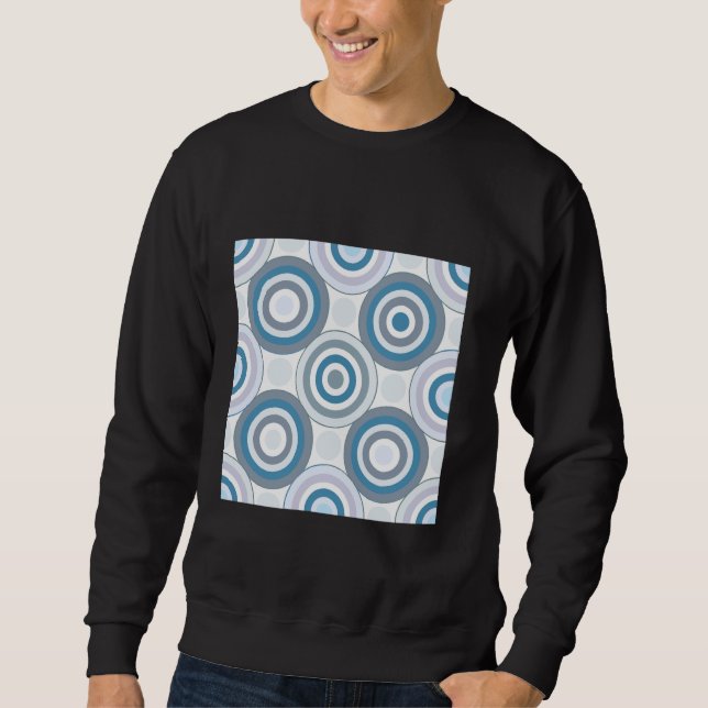 Retro Concentric Circles Geometric Pattern Nautica Sweatshirt (Front)