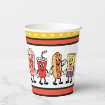 Retro Concession Stand Paper Cups