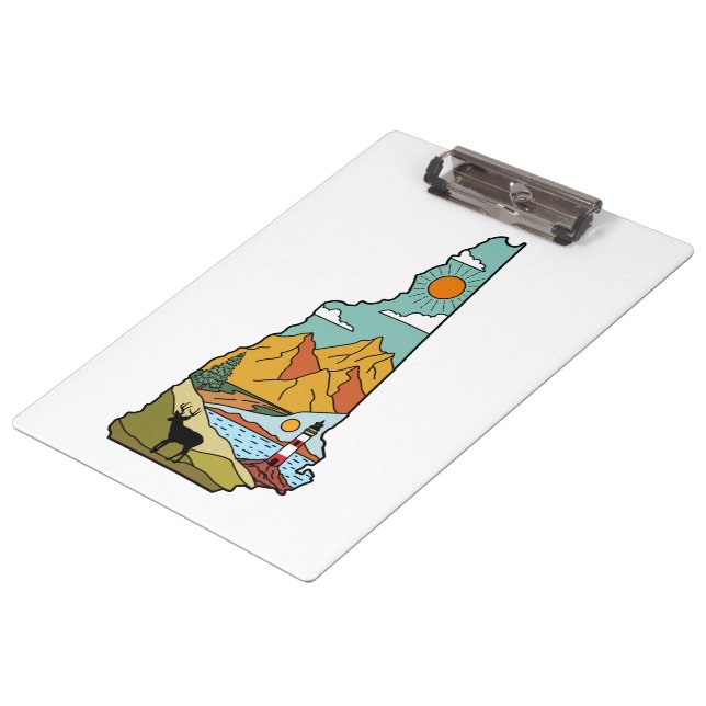 Retro Concord New Hampshire White Mountain Clipboard (Angled)