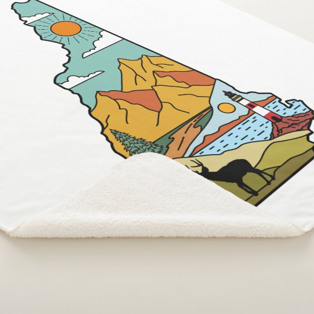 Retro Concord New Hampshire White Mountain Sherpa Blanket (3/4)