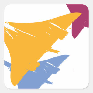 Retro Concorde Jet Aeroplane Aviation Flight Square Sticker