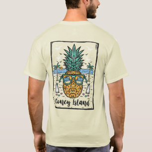 Retro Coney Island Beach artwork in both sides T-Shirt