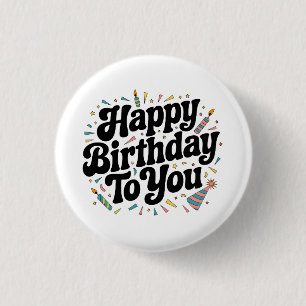 Retro Confetti Birthday 3 Cm Round Badge