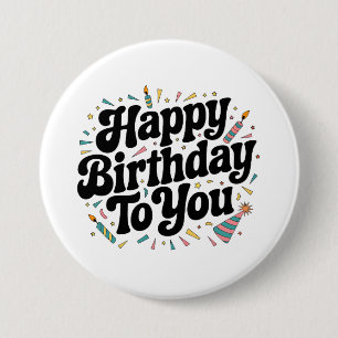 Retro Confetti Birthday 7.5 Cm Round Badge