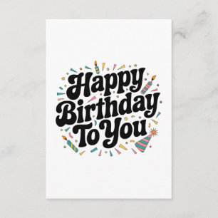 Retro Confetti Birthday Enclosure Card