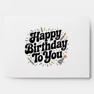 Retro Confetti Birthday Envelope