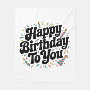 Retro Confetti Birthday Fleece Blanket