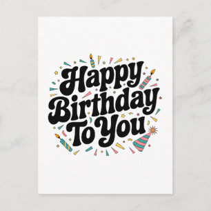 Retro Confetti Birthday Holiday Postcard