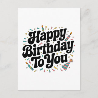 Retro Confetti Birthday Invitation Postcard