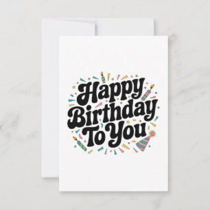 Retro Confetti Birthday RSVP Card