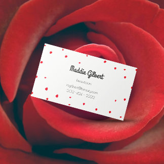 retro confetti - red petals business card