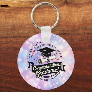 Retro Congratulations Graduate Class of 2026  Key Ring