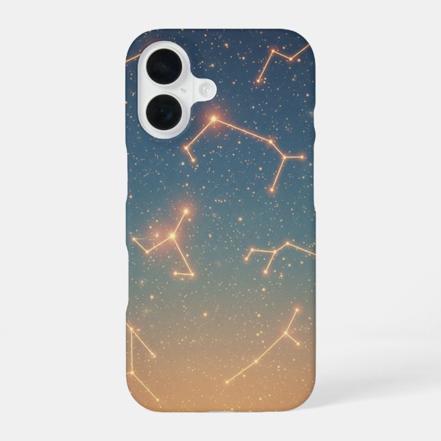 Retro Constellation Map iPhone 16 Case (Back)