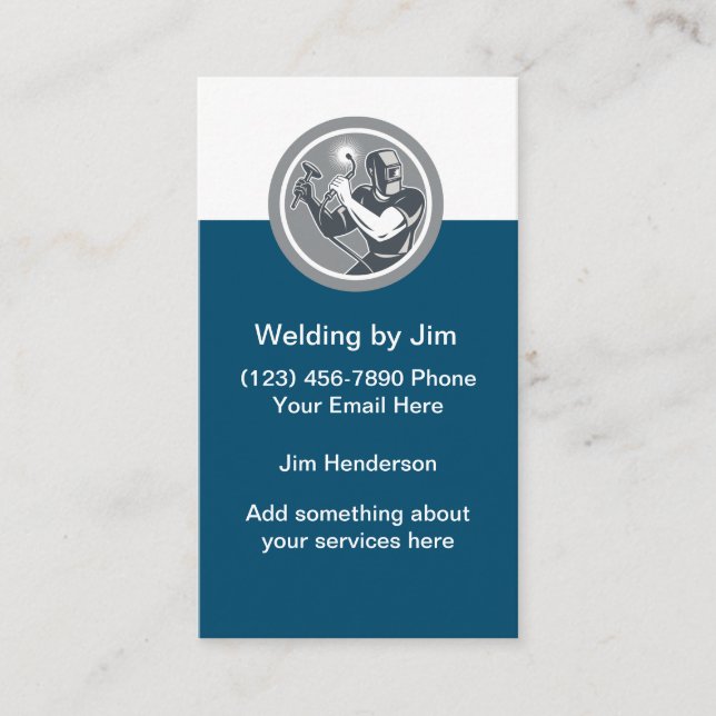 Retro Construction Welding Business Card (Front)