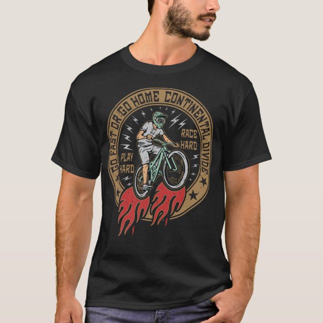 Retro Continental Divide Bike Trail. T-Shirt (Front)