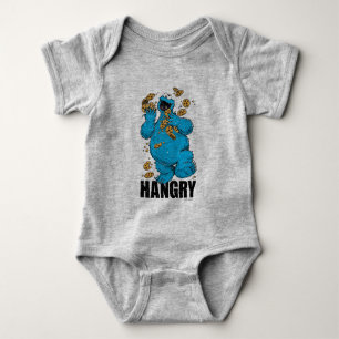 Retro Cookie Monster   Hangry Baby Bodysuit