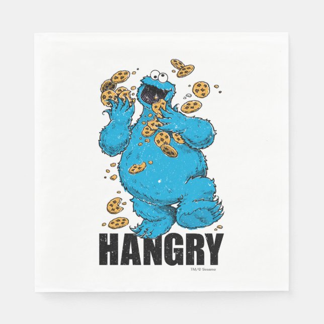 Retro Cookie Monster | Hangry Napkin (Front)