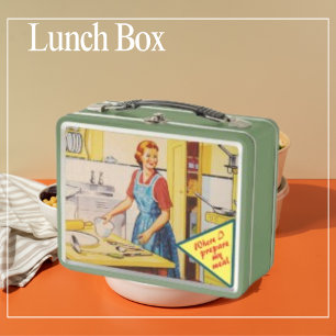 Retro Cooking Kitchen Woman Lunch Boxes