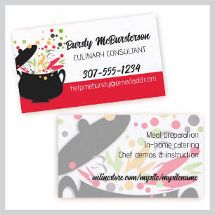 retro cooking pot bursting flavour 2 business card