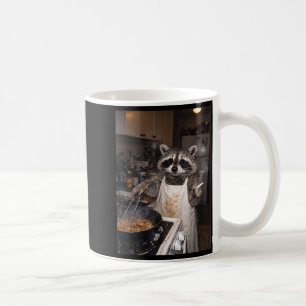 Retro cooking raccoon funny smoking raccoon meme coffee mug