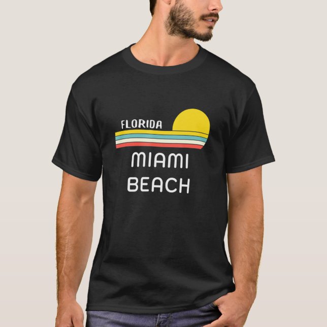 Retro Cool 70s Miami Beach Mens Womens Florida Bea T-Shirt (Front)