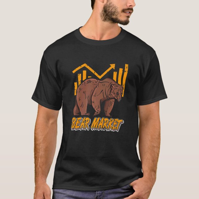 Retro Cool Bear Market Stock Crypto Investor Prese T-Shirt (Front)