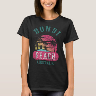 Retro Cool Bondi Beach Australia Beaches Distresse T-Shirt