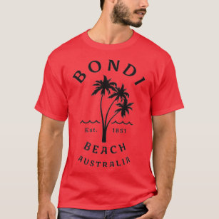 Retro Cool Bondi Beach Australia Vintage Palm ree  T-Shirt