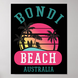 Retro Cool Bondi Beach Original Australia Beaches  Poster