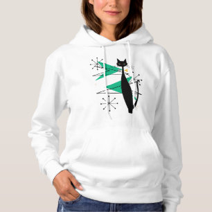 Retro Cool Cat Atomic Era Mid Century Modern Hoodie