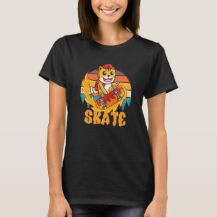 Retro Cool Cat Skate Skateboarder Men Skateboardi T-Shirt