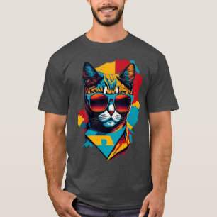 Retro Cool Cat Vintage Vibes and Feline Flair T-Shirt
