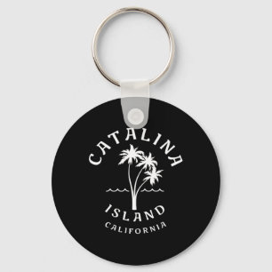 Retro Cool Catalina Island Palm Tree Mens Womens C Key Ring