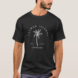 Retro Cool Cayman Islands Palm Tree Novelty Art T-Shirt