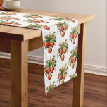 Retro Cool Christmas Tree Decorations Medium Table Runner<br><div class="desc">Table runner with a vintage style illustration. 3 red Christmas baubles surrounded by green holly and berries. Stylish retro design.</div>