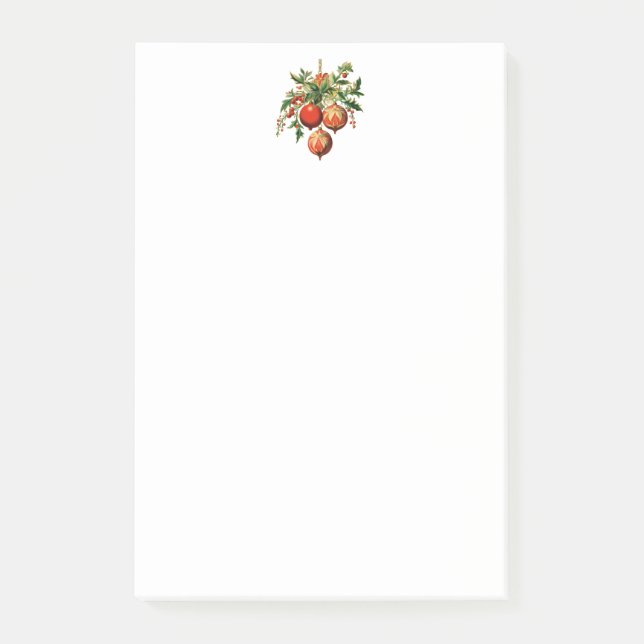 Retro Cool Christmas Tree Decorations Post-it Notes (Front)