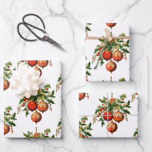 Retro Cool Christmas Tree Decorations Wrapping Paper Sheet