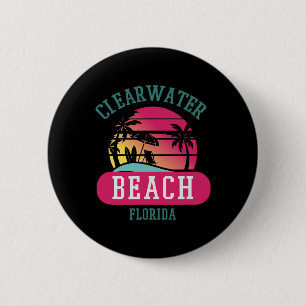 Retro Cool Clearwater Beach Original Florida Beach 6 Cm Round Badge