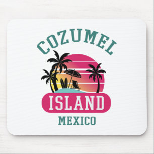 Retro Cool Cozumel Original Mexico Beaches Sunset Mouse Mat