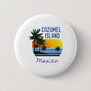 Retro Cool Cozumel Original Mexico Beaches Women M 6 Cm Round Badge