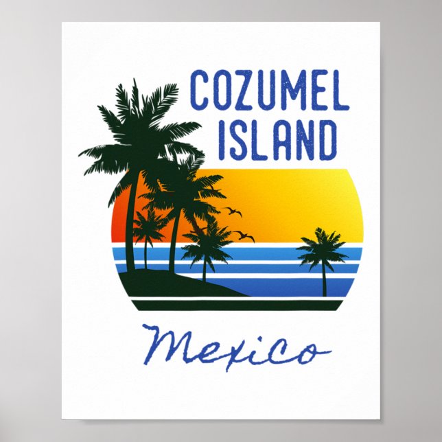 Retro Cool Cozumel Original Mexico Beaches Women M Poster (Front)