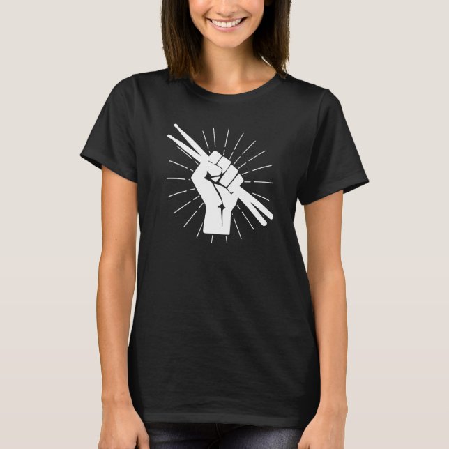 Retro Cool Drummer Drum Set Drum Player 1 T-Shirt (Front)