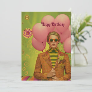 Retro Cool Dude Birthday Card