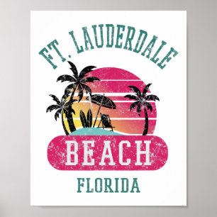 Retro Cool Ft. Lauderdale Vintage Mens Womens Fl B Poster