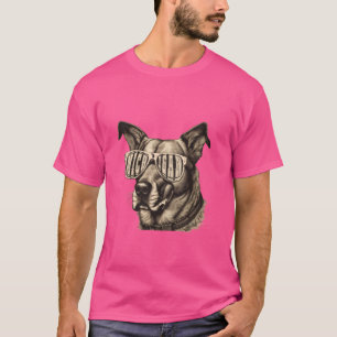 Retro Cool Funny Dog Michigan Sunglasses Gift Grap T-Shirt