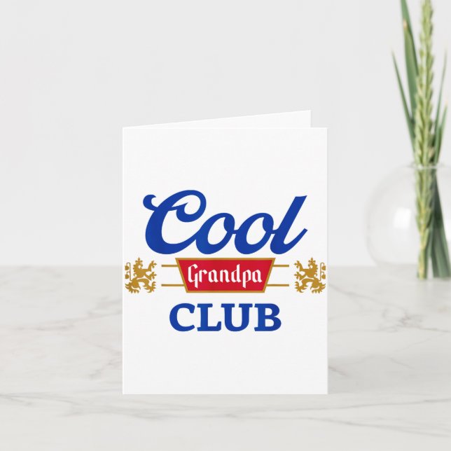 Retro Cool Grandpa Club Family Matching Father's D Card (Front)