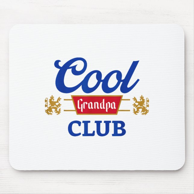 Retro Cool Grandpa Club Family Matching Father's D Mouse Mat (Front)